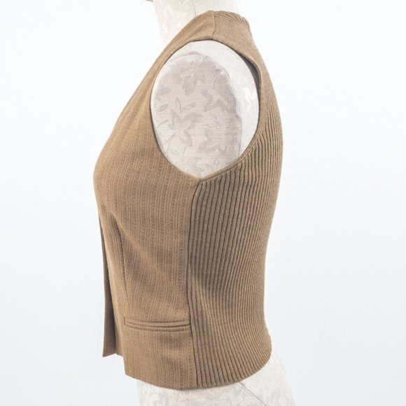 Vintage M French Cashmere 2pc Set Blazer Vest Tan - Picture 4 of 14